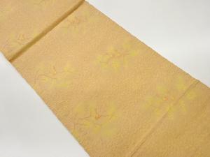 木々に鳥模様開き名古屋帯（額縁仕立て）